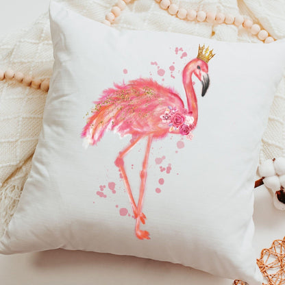 Royal Flamingo Throw Pillow