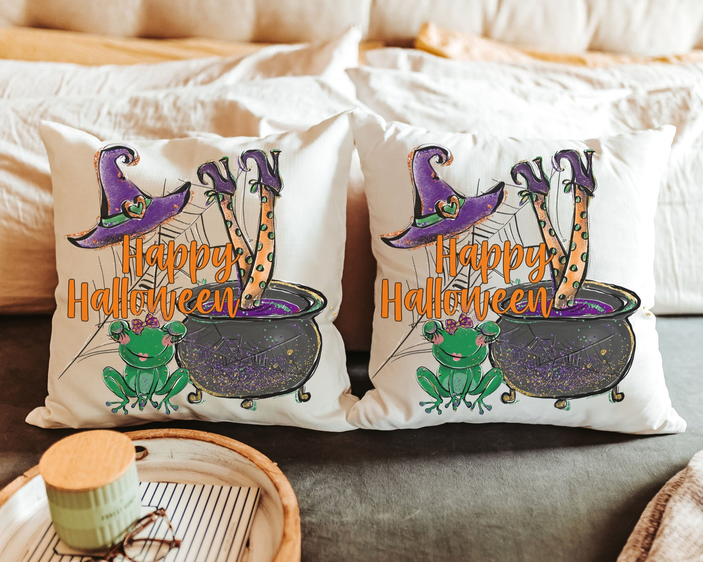 Happy Halloween throw pillows