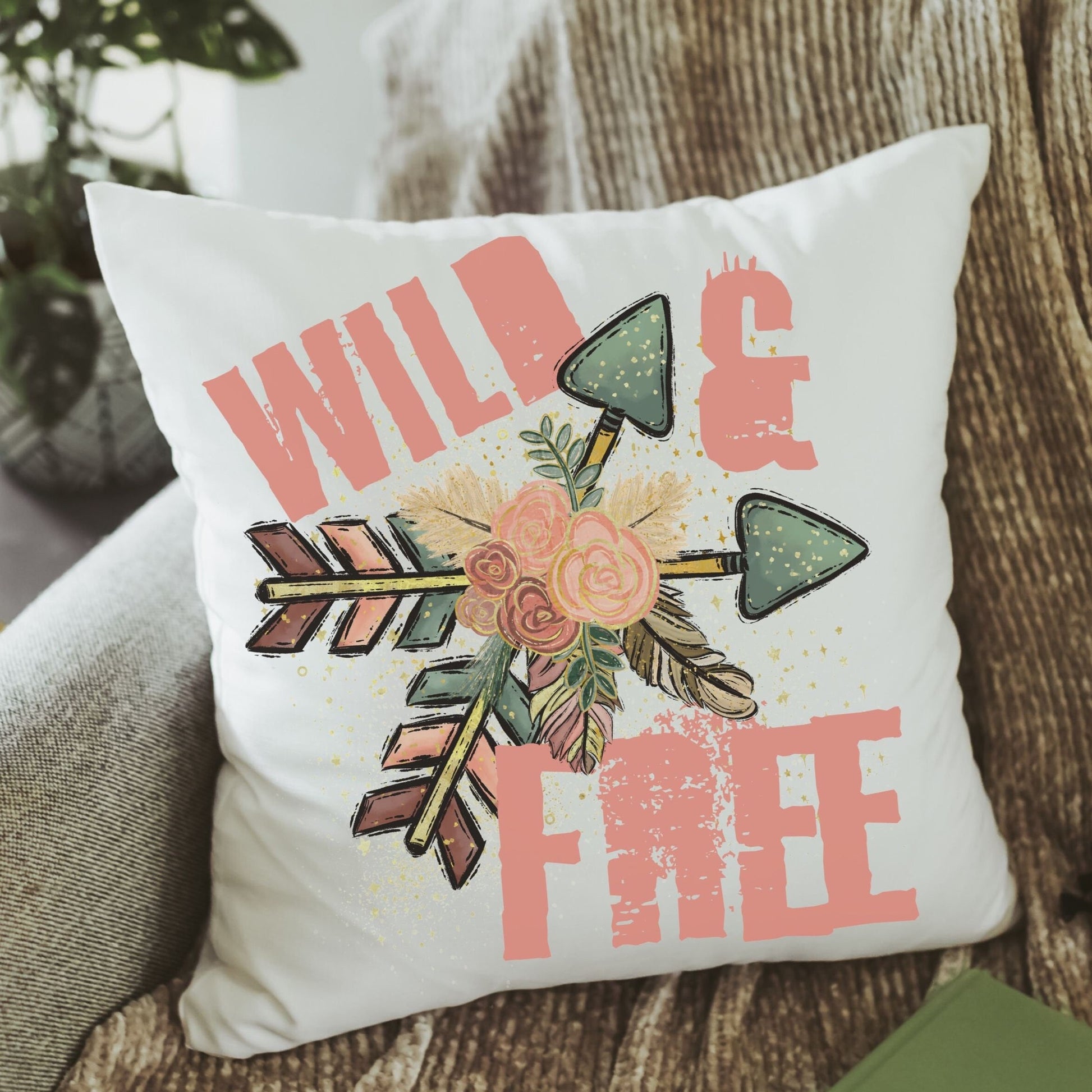 Wild and Free Boho Throw Pillow – Capable by Design