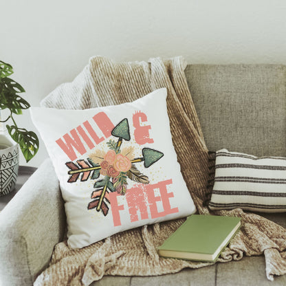 Wild and Free Boho Throw Pillow