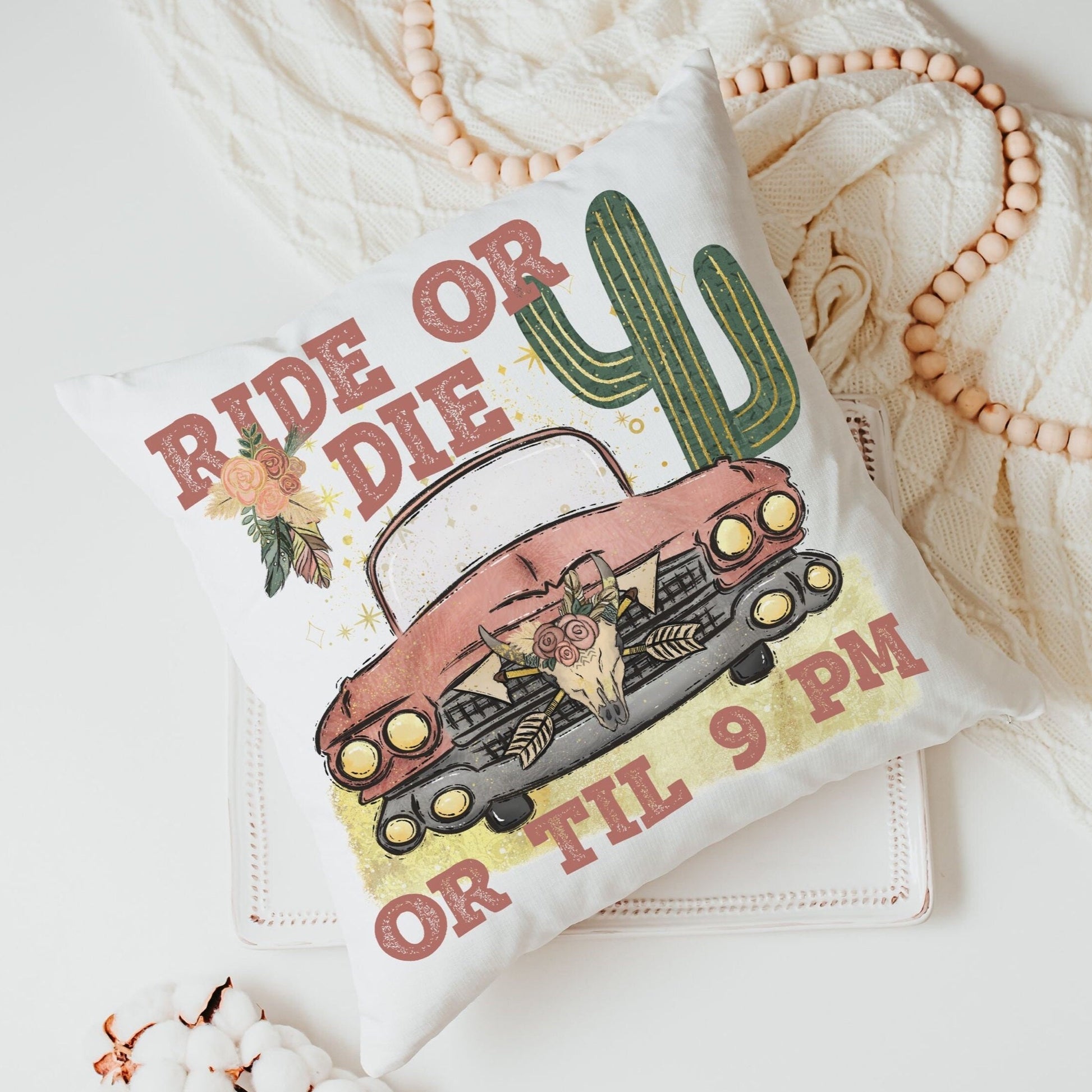 Ride Or Die BOHO Pillow