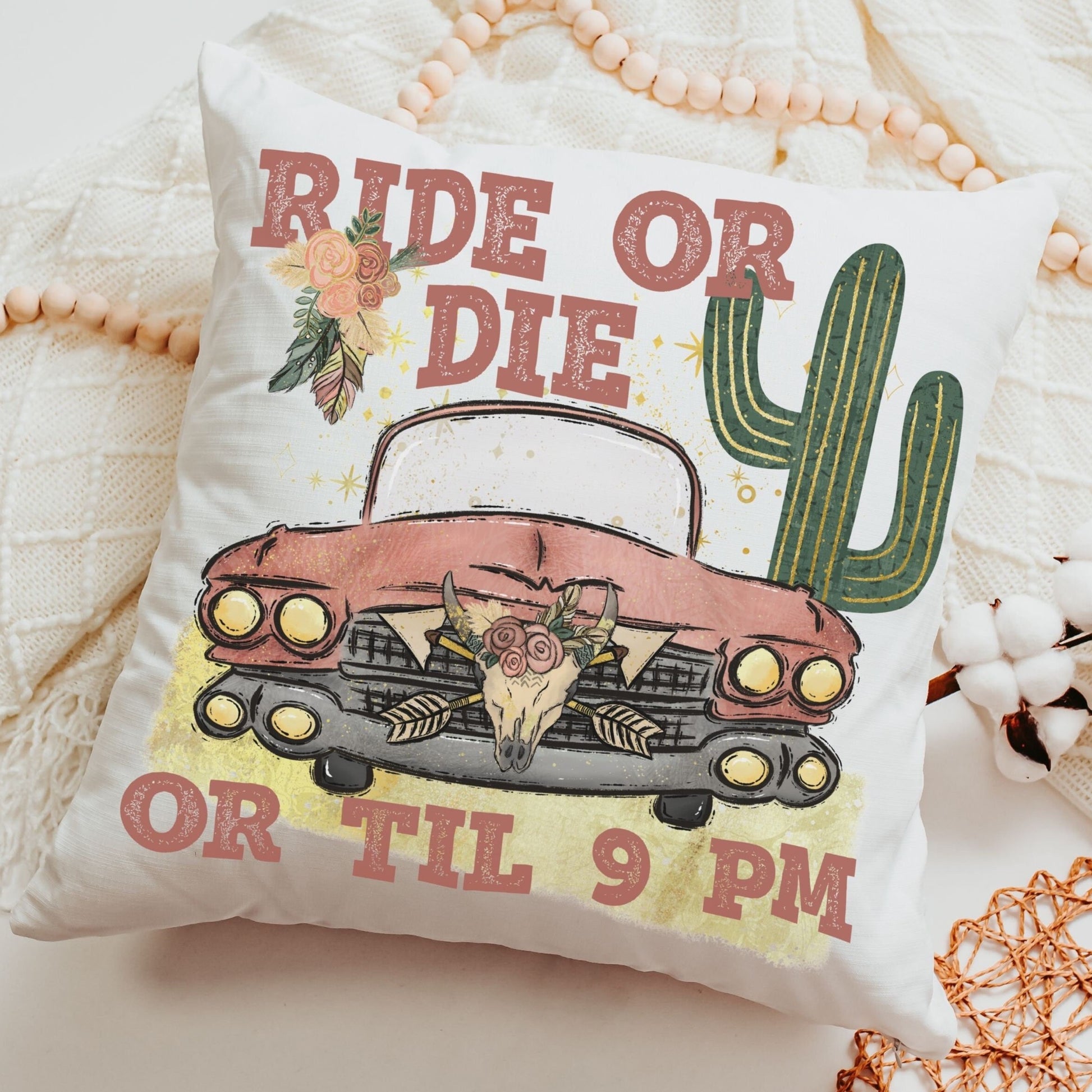 Ride Or Die BOHO Pillow