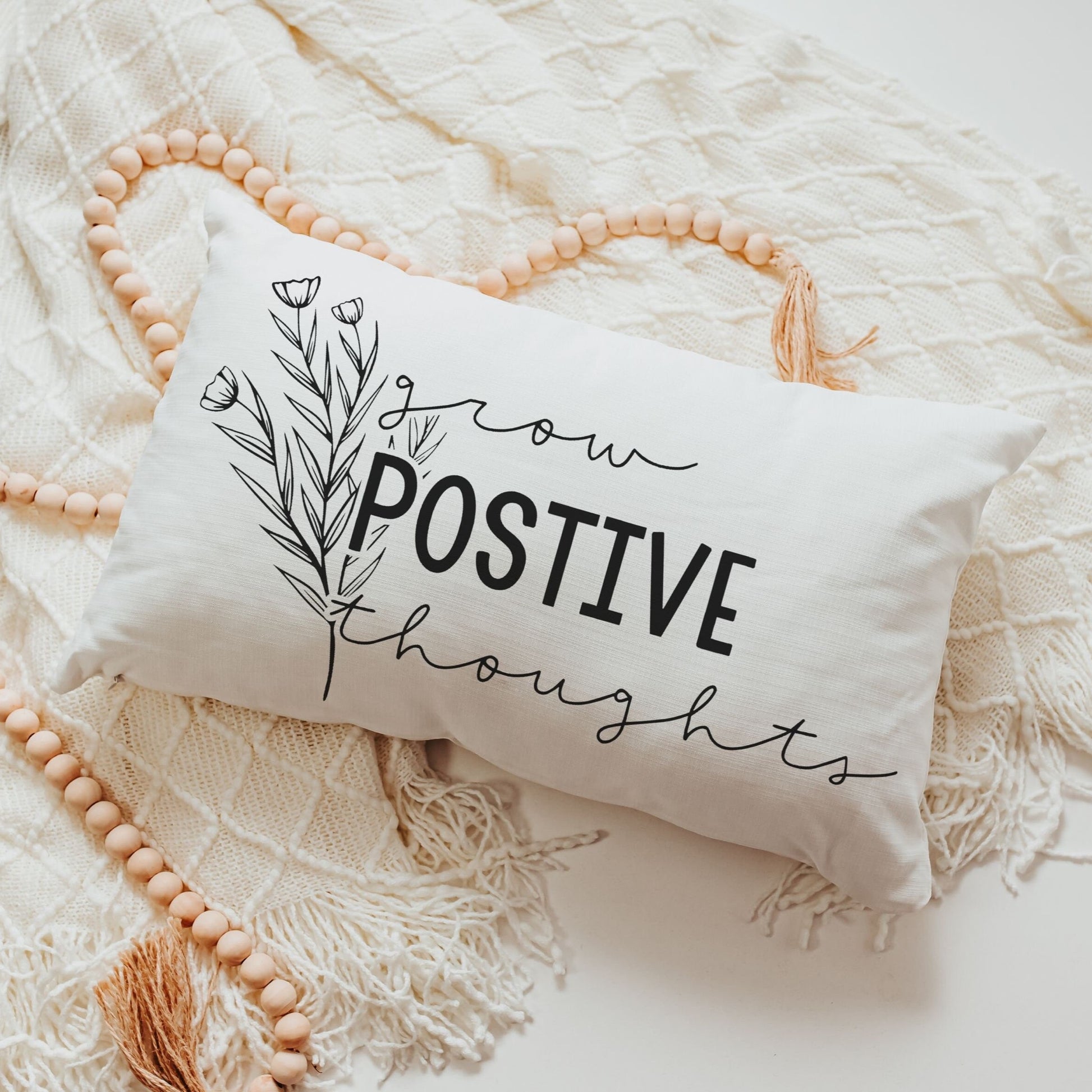 Grow Positive Thoughts Lumbar Pillow