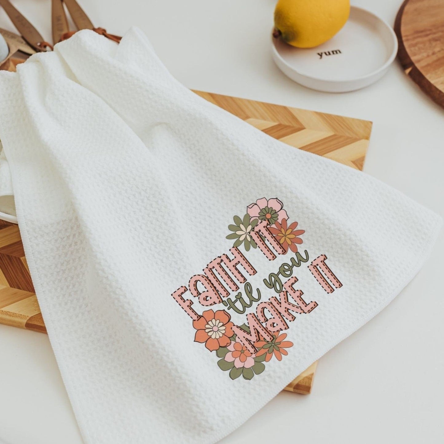 Faith It Til You Make It Pillow and Towel Gift Set
