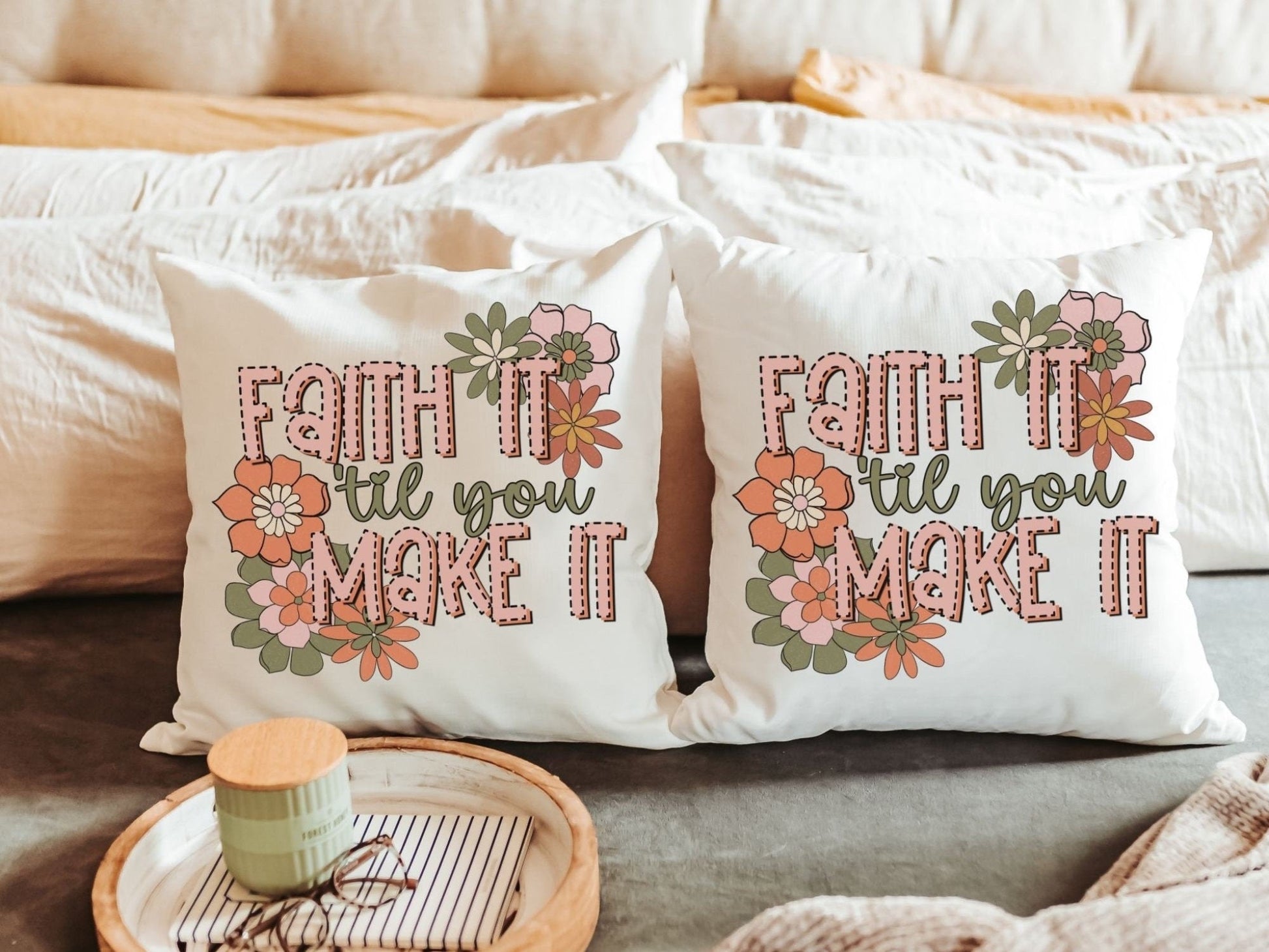 Faith It Til You Make It Pillow and Towel Gift Set