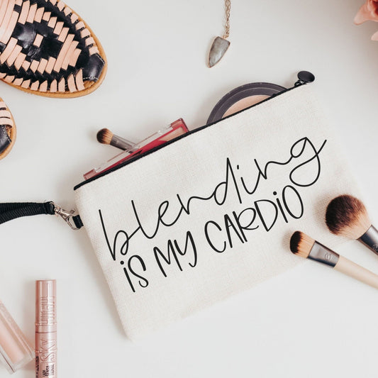 Blending is My Cardio Funny Makeup Bag for Women