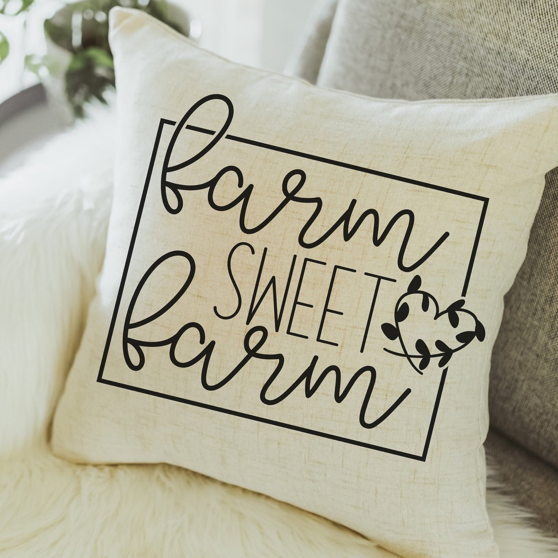Farm Sweet Farm Throw Pillow