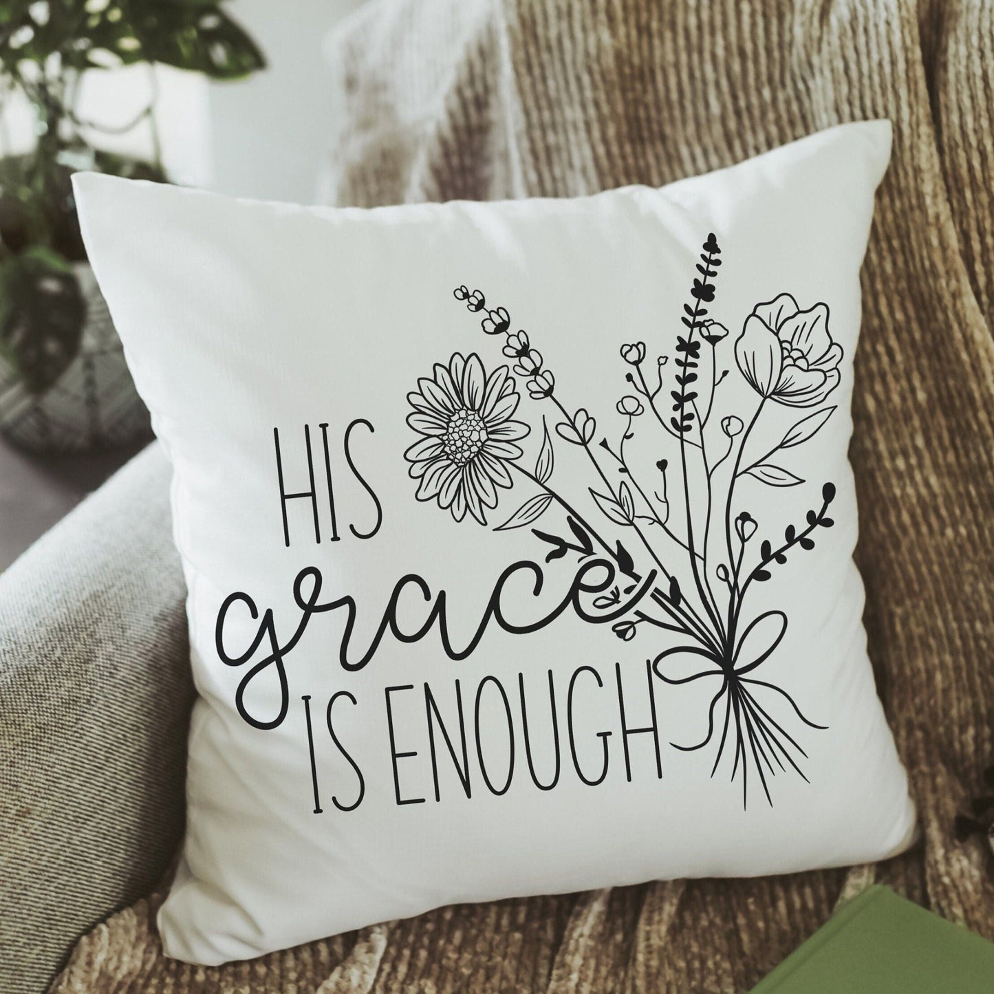 his grace is enough 2 Corinthians 12 9 scripture pillows