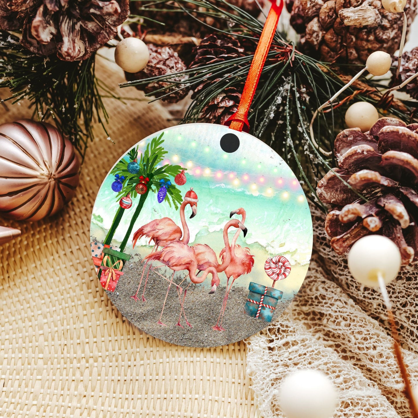 flamingo Christmas ornament