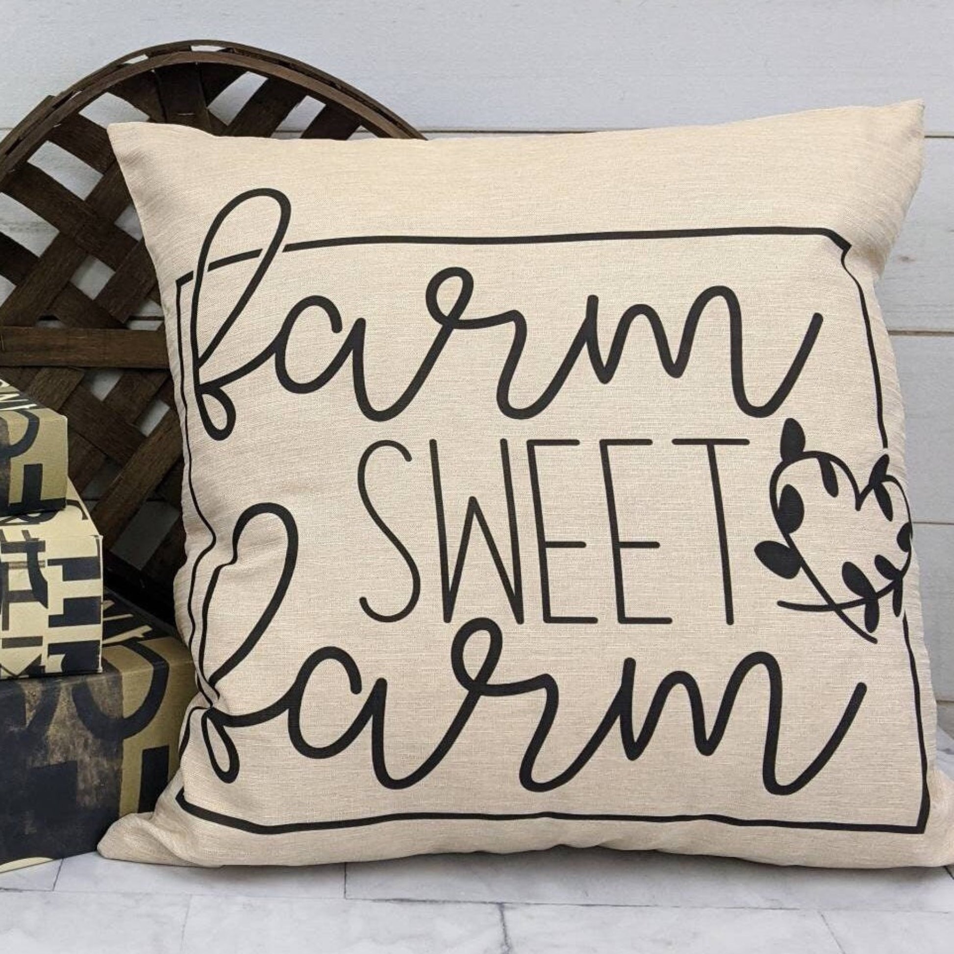 Farm Sweet Farm Throw Pillow