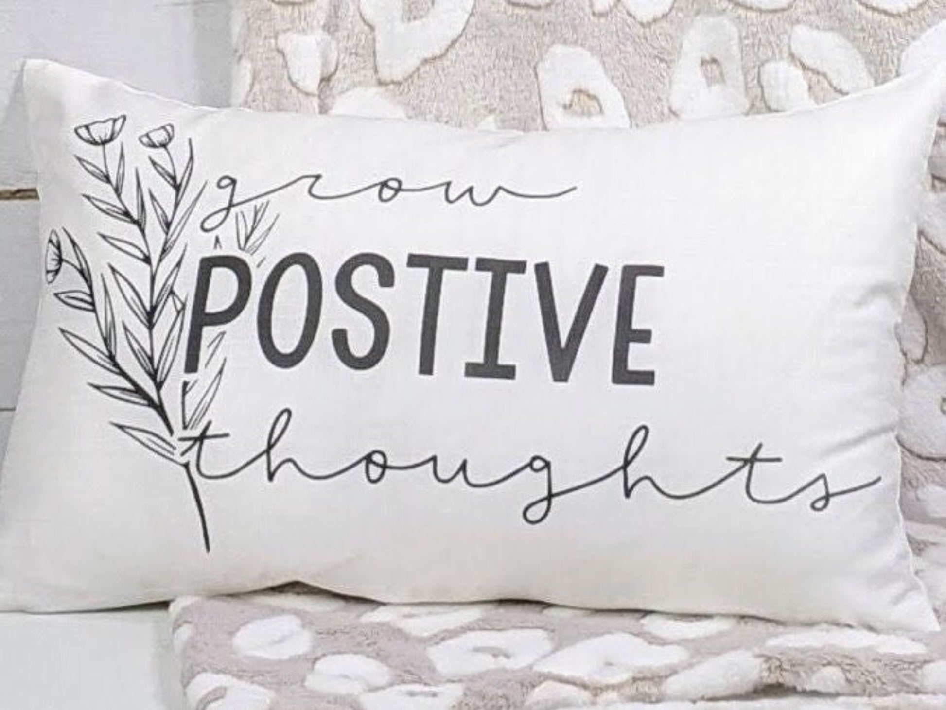 Grow Positive Thoughts Lumbar Pillow