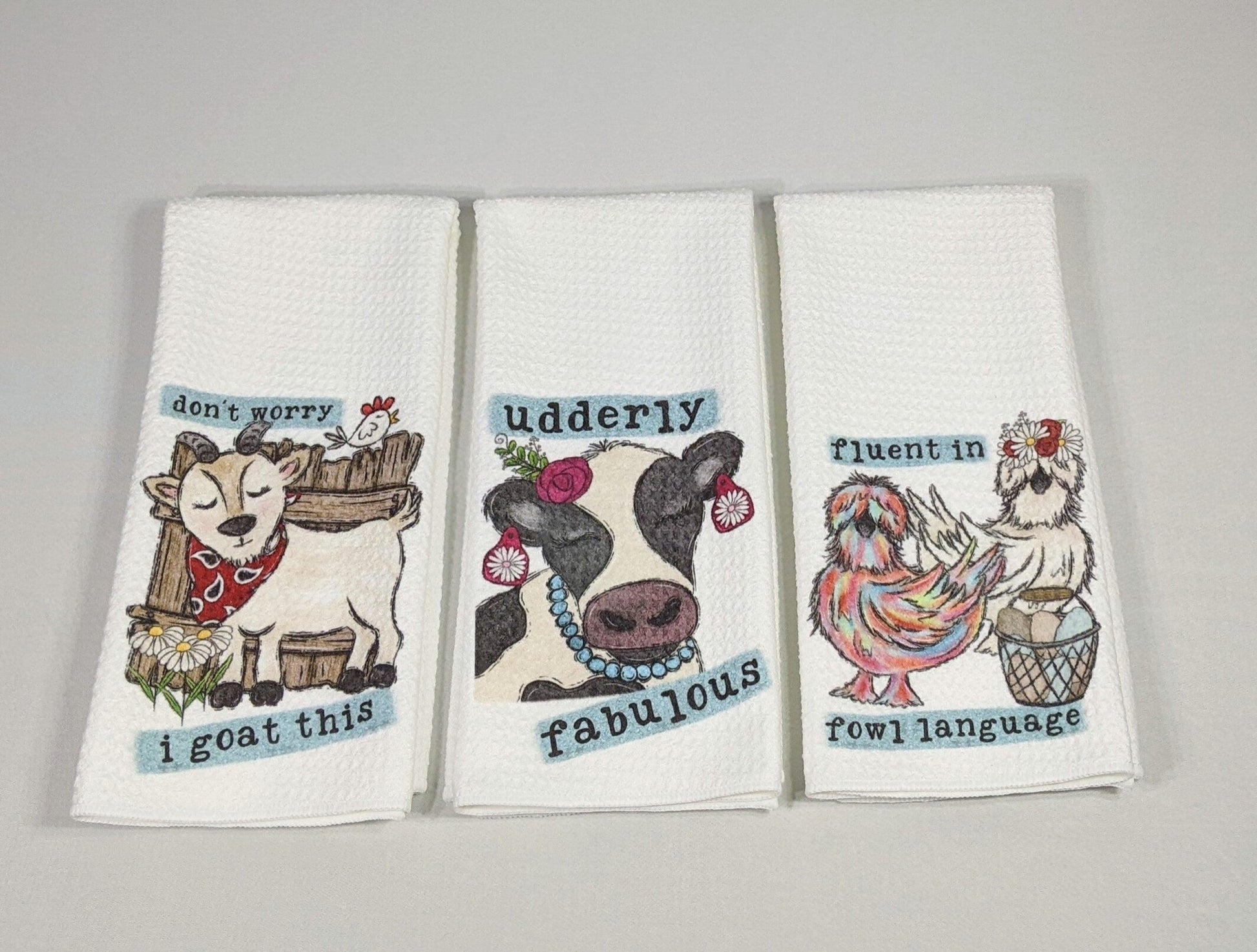 Expressive Farm Animal Towels