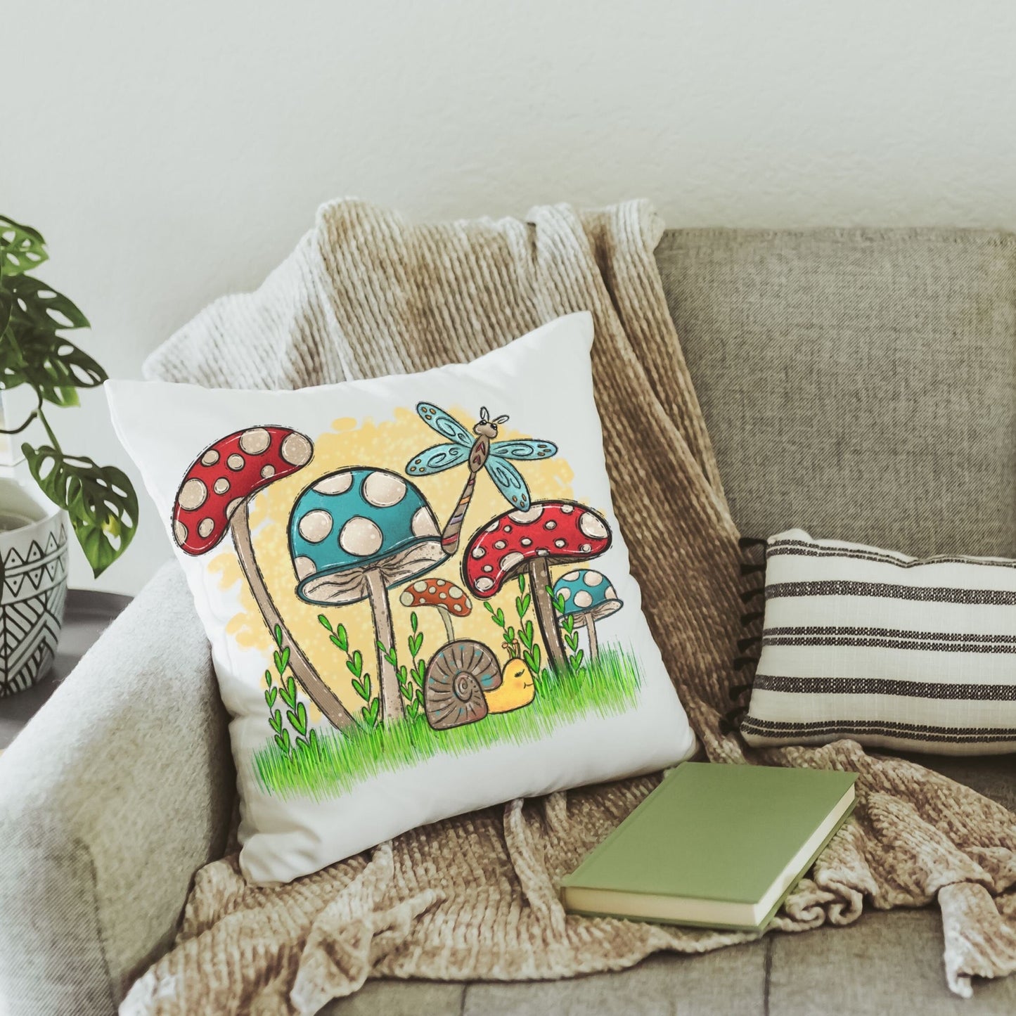 Mushroom Pillow and Towel Gift Set