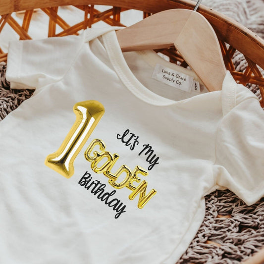 Golden birthday baby outfit