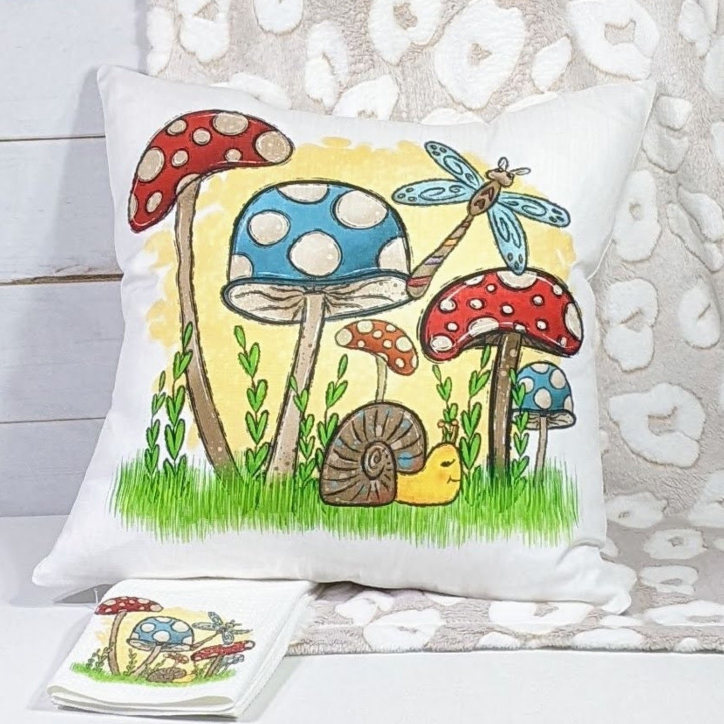 Mushroom Pillow and Towel Gift Set