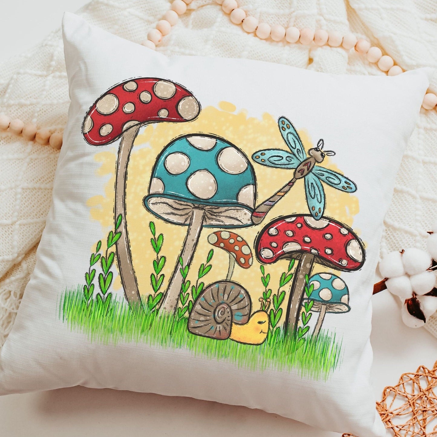 Mushroom Pillow and Towel Gift Set