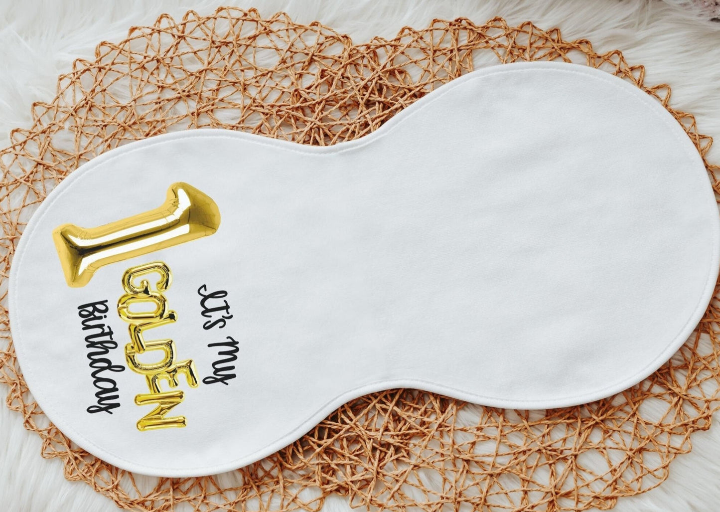 Golden birthday baby burp cloth