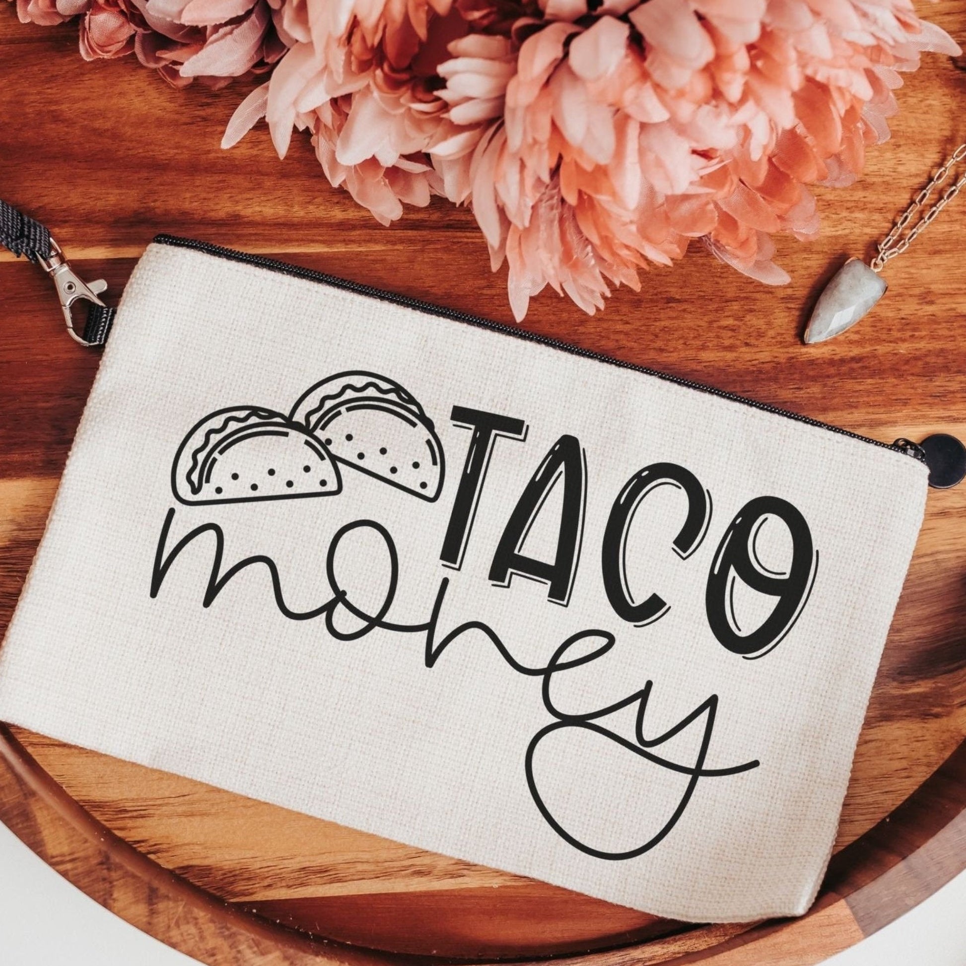 Whimsical Taco-Themed Makeup Bag