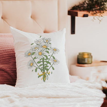 Daisy Throw Pillow, Towel, and Coaster Gift Set