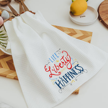 Life liberty happiness towels