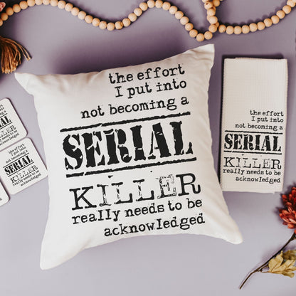 Detective Book True Crime Pillow, Towels and Coasters Gift Set