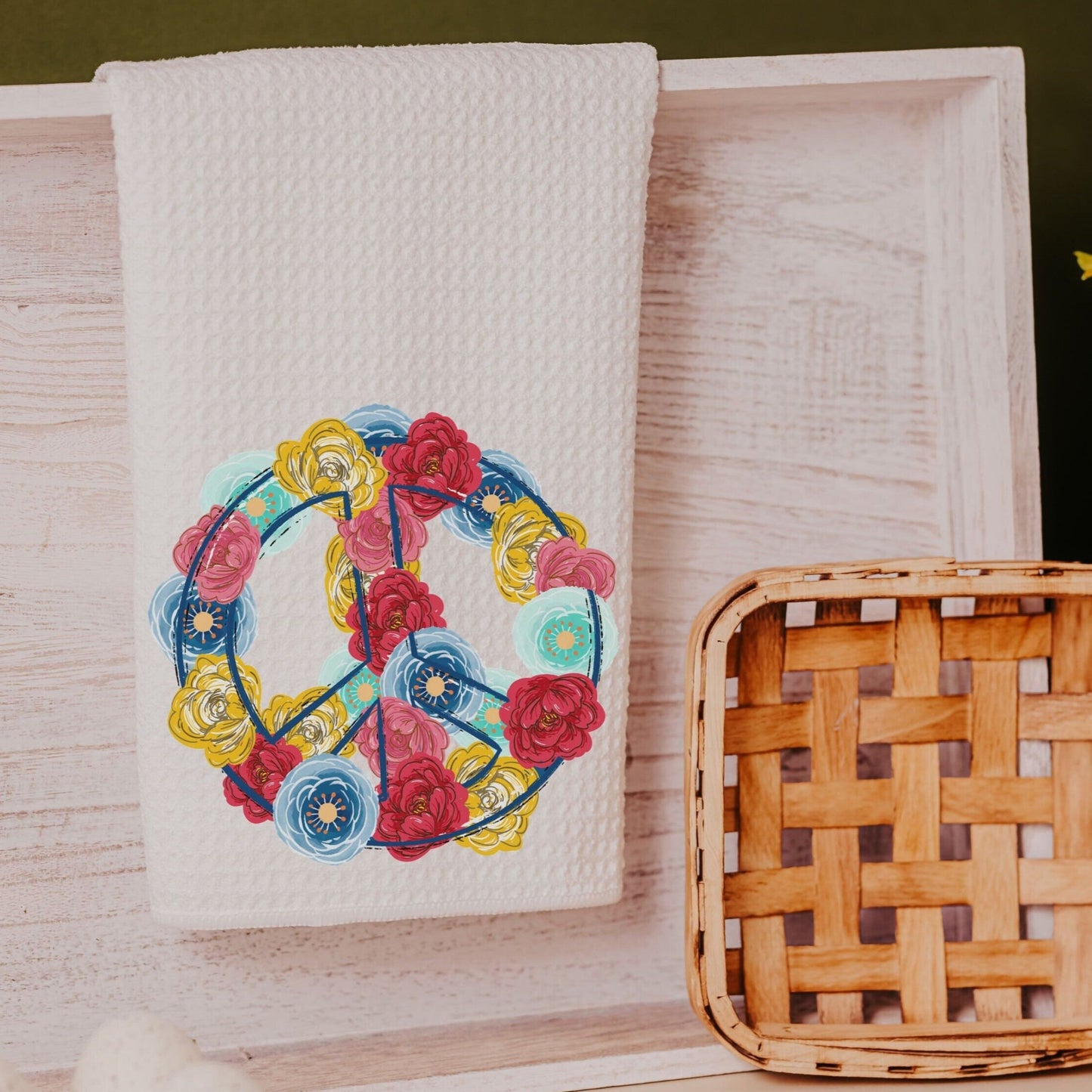 Floral patriotic peace towels