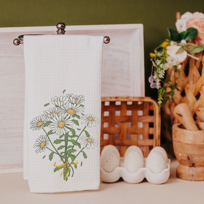 Daisy Throw Pillow, Towel, and Coaster Gift Set