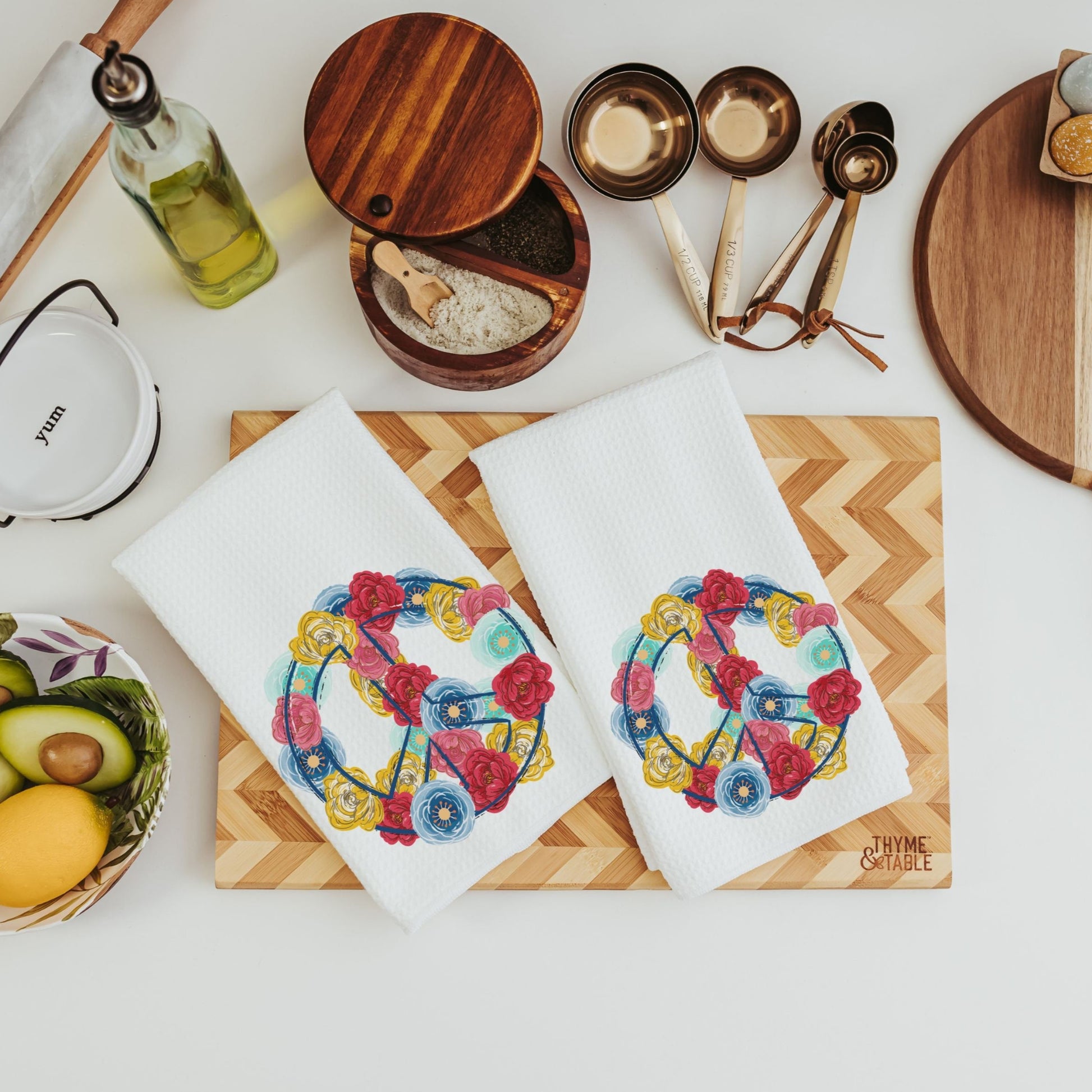 Floral patriotic peace towels