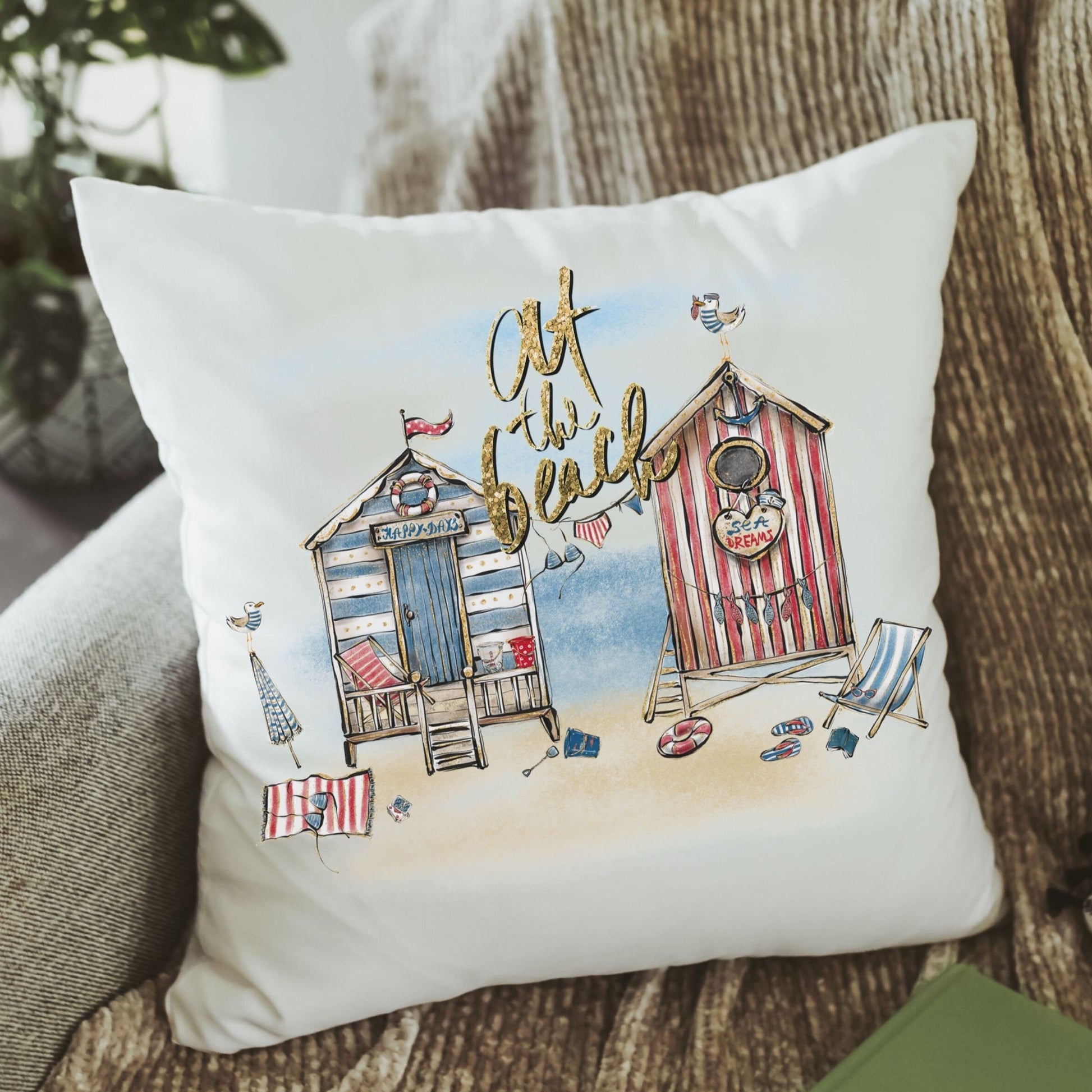 At The Beach Throw Pillow