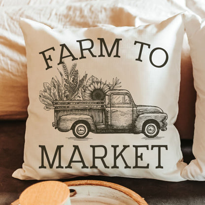 Farm To Market Throw Pillow