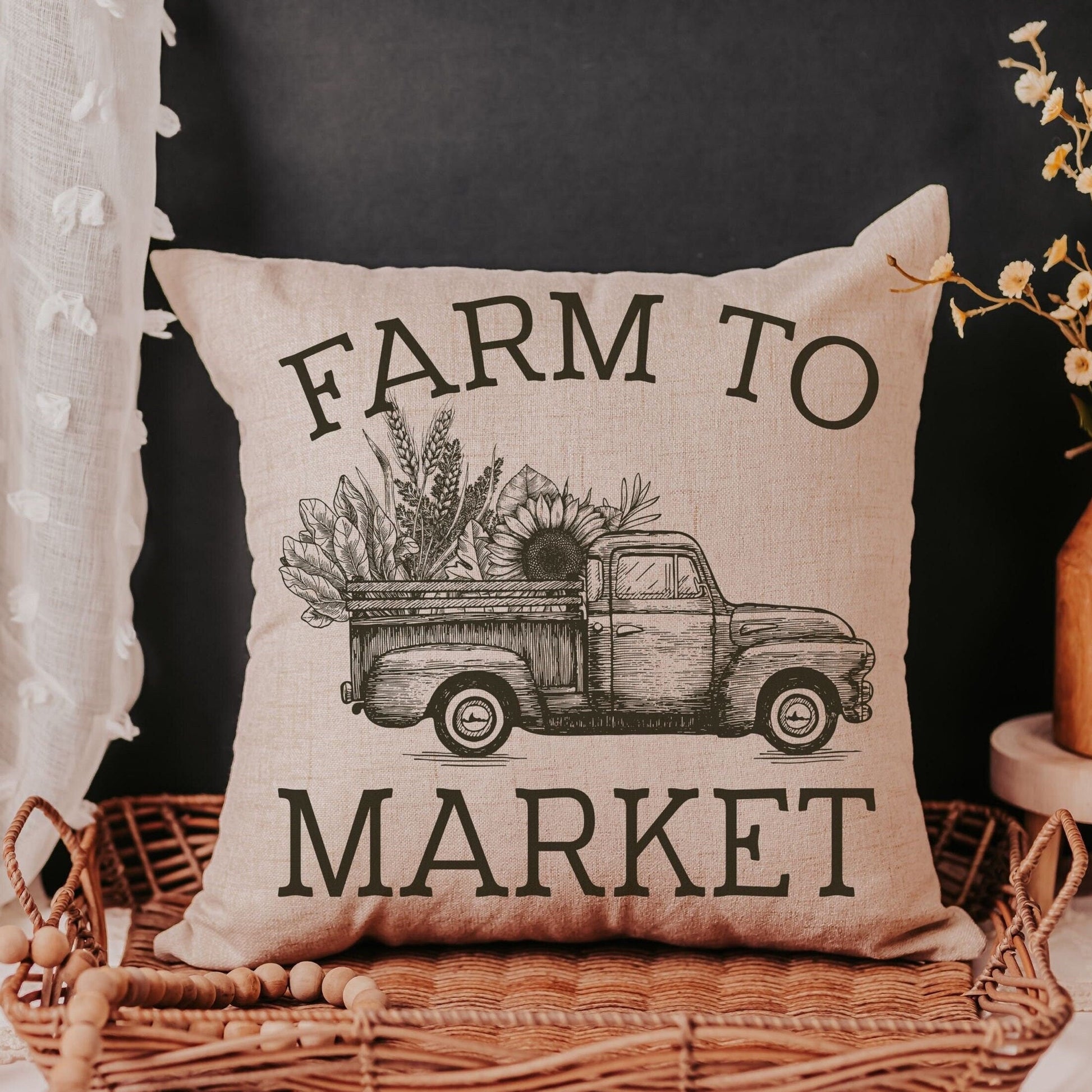 Farm To Market Throw Pillow