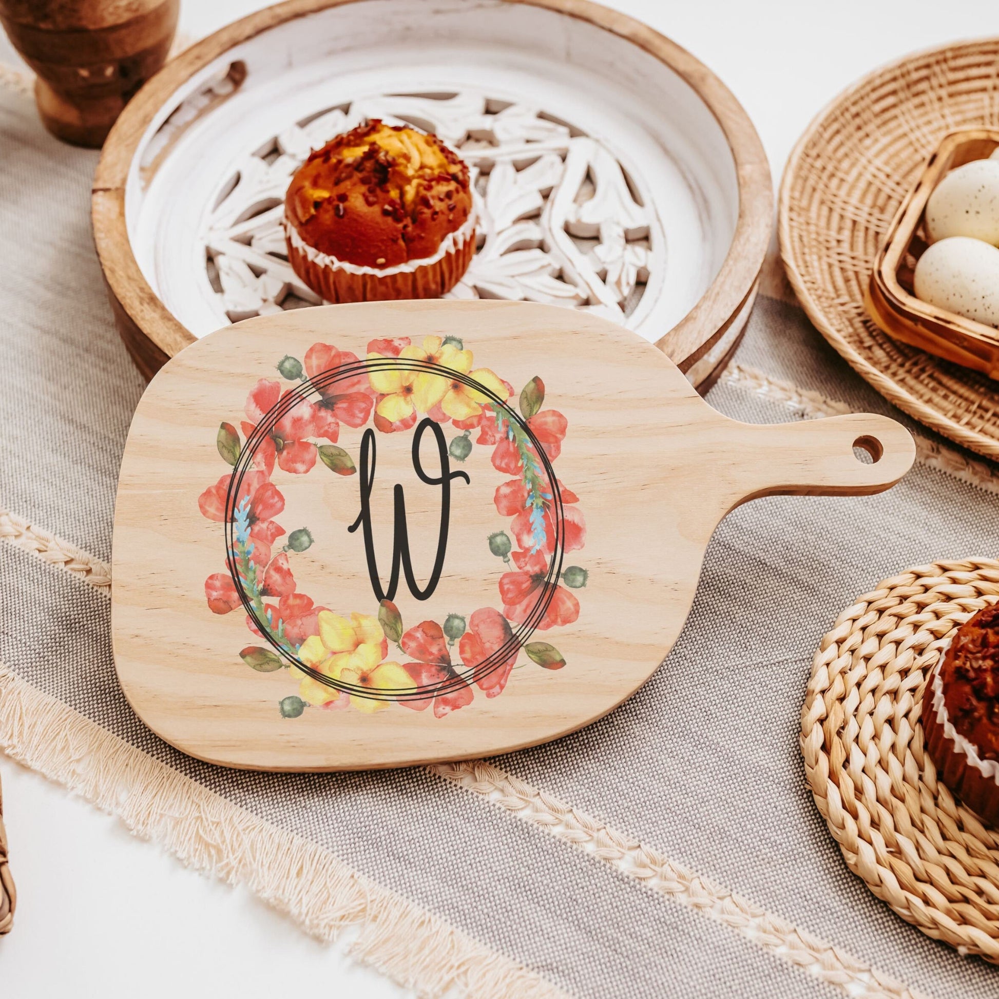 Personalized poppy cutting boards