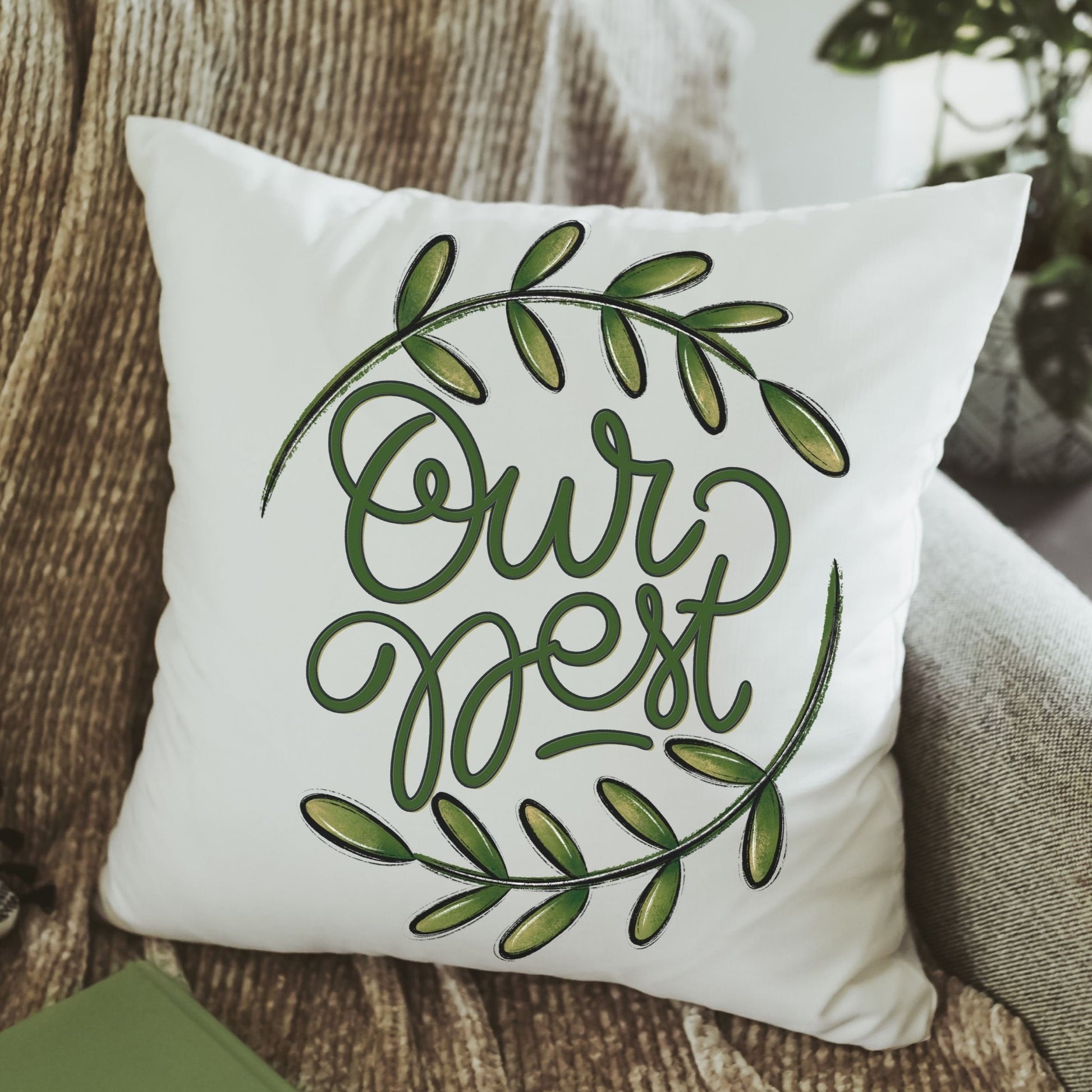 Our Nest Throw Pillow and Towel Gift Set