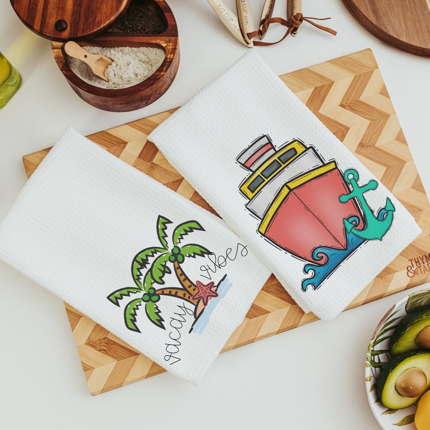 Vacay vibes kitchen towels