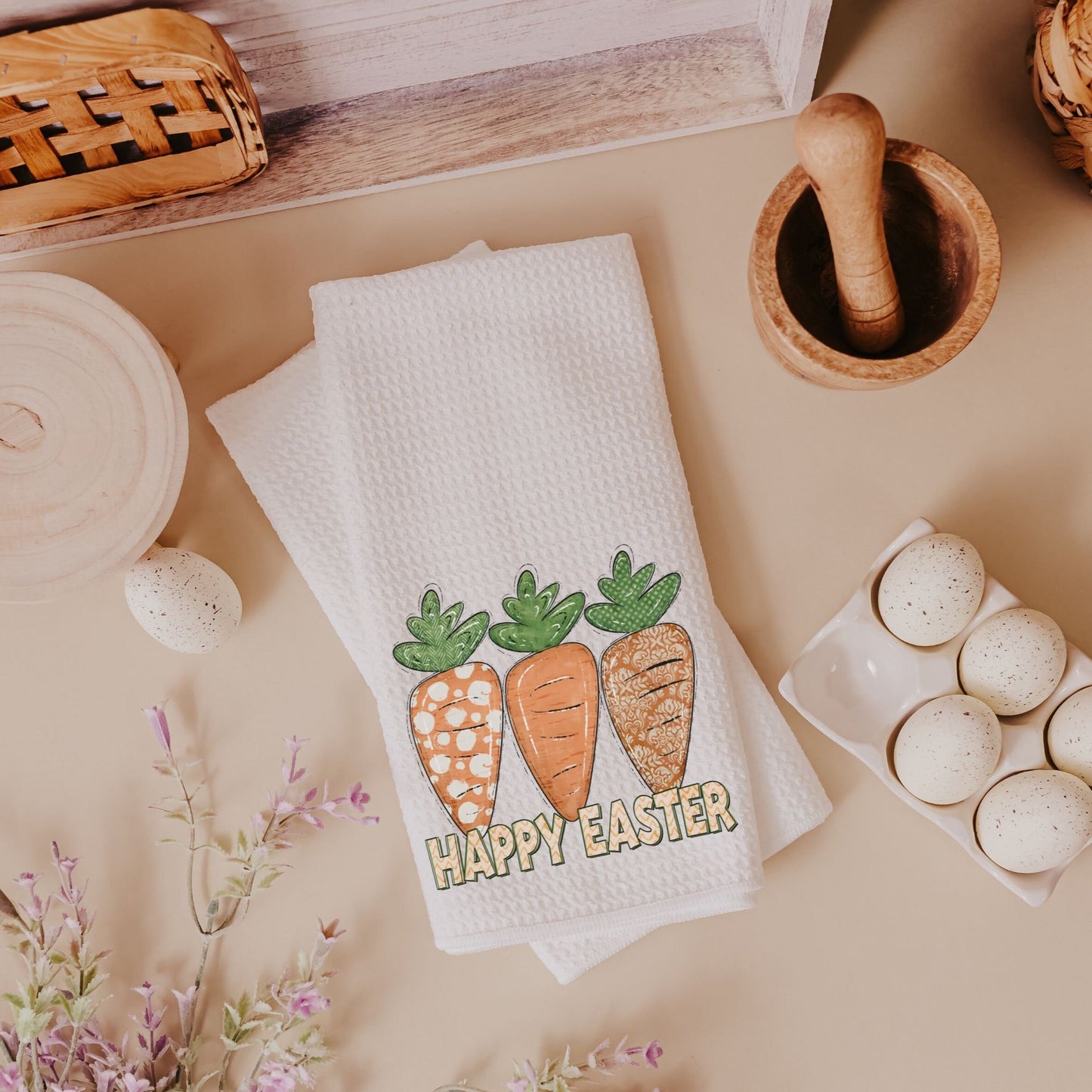 Happy Easter kitchen towels