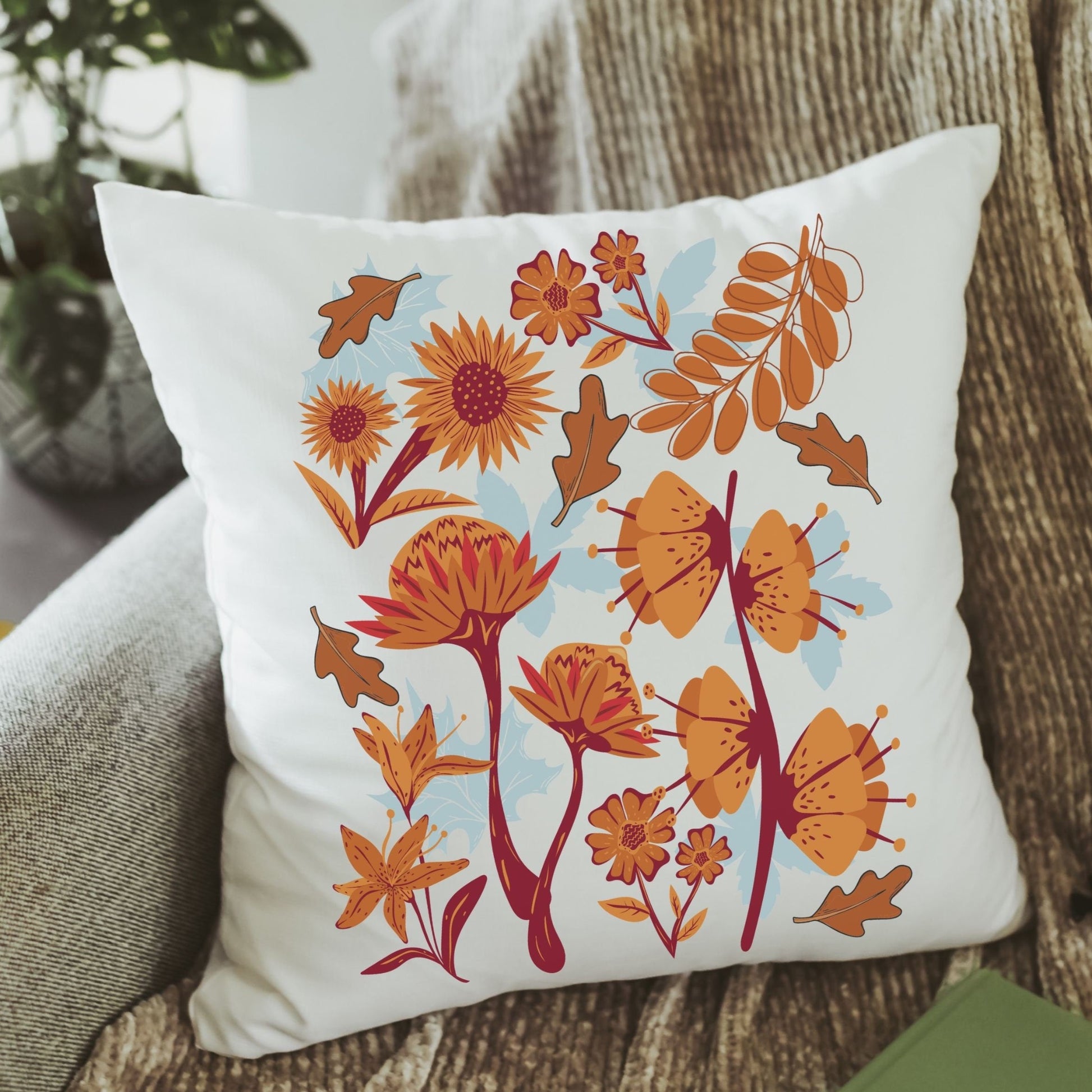 Fall Leaves Throw Pillow & Towel Gift Set