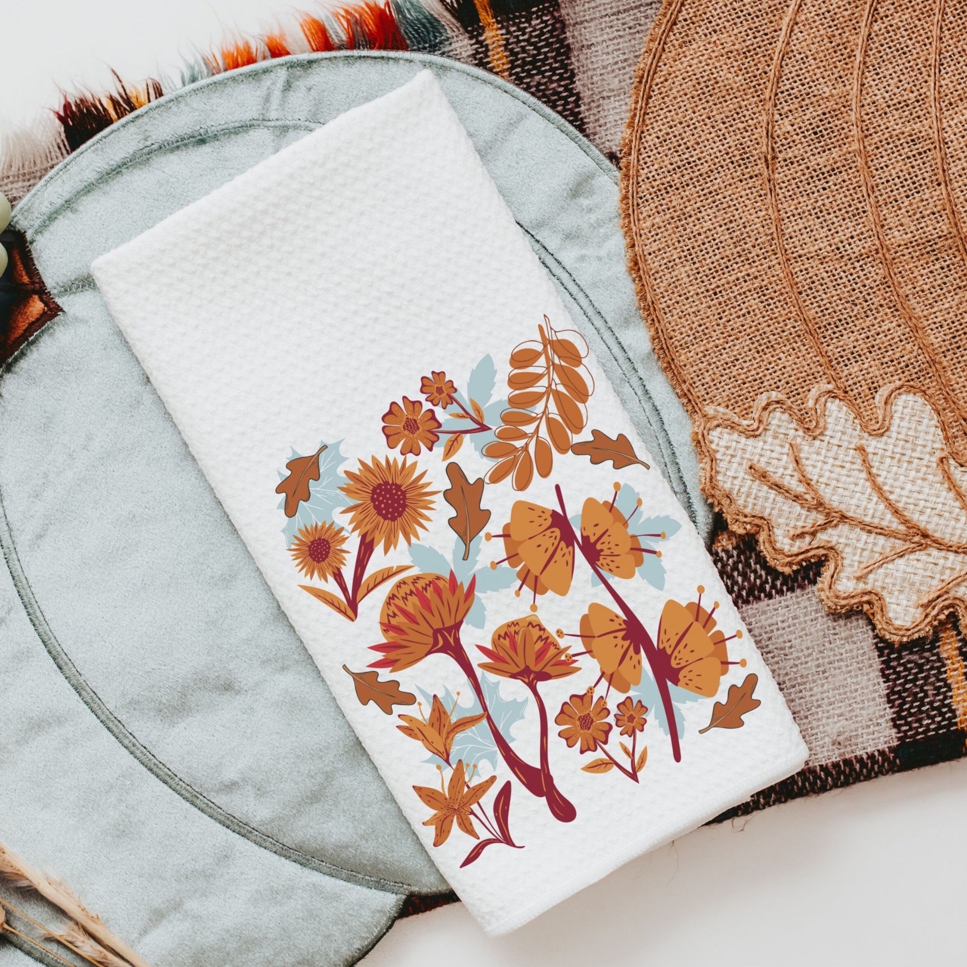 Fall Leaves Throw Pillow & Towel Gift Set
