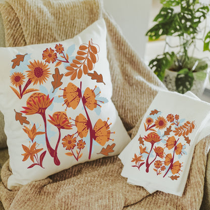 Fall Leaves Throw Pillow & Towel Gift Set