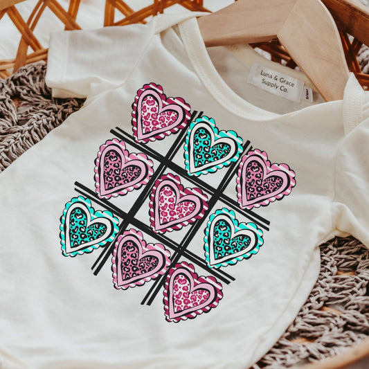 leopard print tic tac toe baby outfit