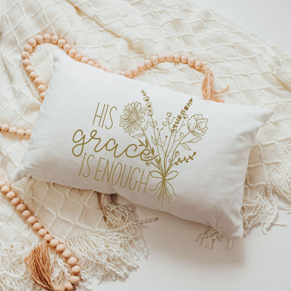 His grace is enough 2 Corinthians 12 9 lumbar pillows