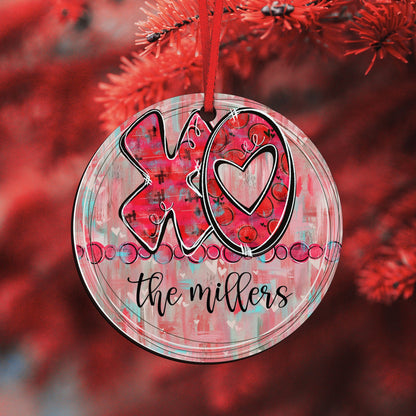 personalized XO Valentine ornament 2